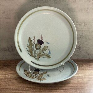 Buchan Portobello Scotland Thistle Set of Two 10.5" Dinner Plates Stoneware #289